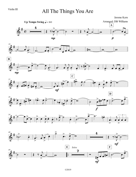 Free Sheet Music All The Things You Are Violin 3