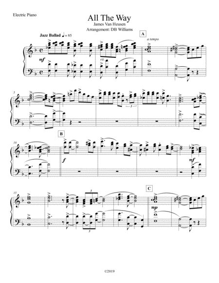 All The Way Electric Piano Sheet Music