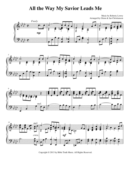 All The Way My Savior Leads Me Sheet Music