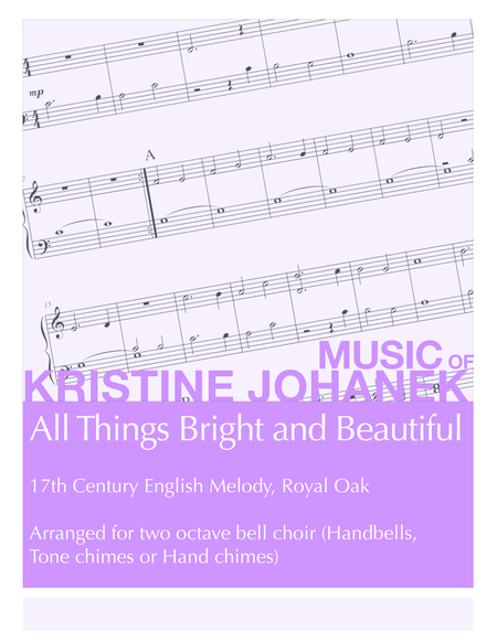Free Sheet Music All Things Bright And Beautiful 2 Octave Handbell Hand Chimes Or Tone Chimes