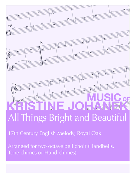 All Things Bright And Beautiful 2 Octave Handbell Hand Chimes Or Tone Chimes Sheet Music