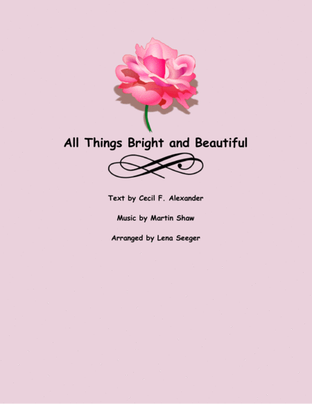 Free Sheet Music All Things Bright And Beautiful Flute Quartet