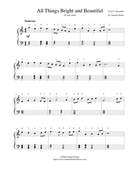 All Things Bright And Beautiful For Easy Piano Sheet Music