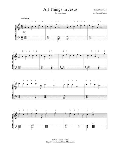 Free Sheet Music All Things In Jesus For Easy Piano