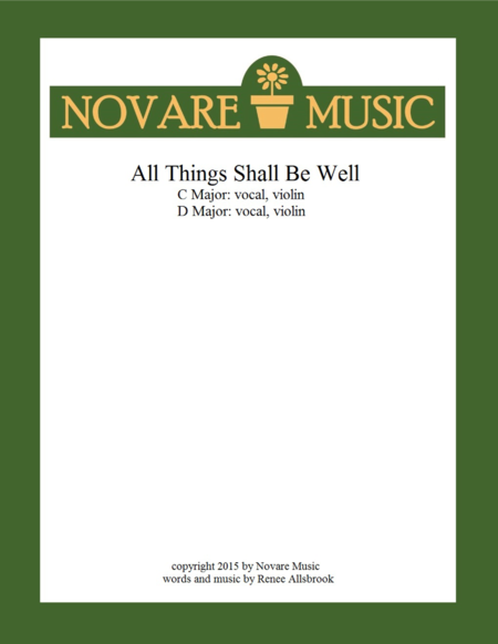 Free Sheet Music All Things Shall Be Well