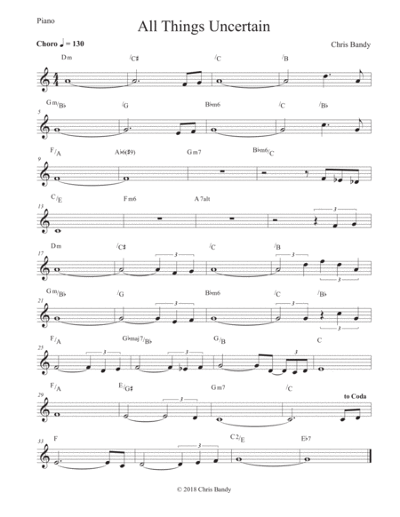 All Things Uncertain Sheet Music