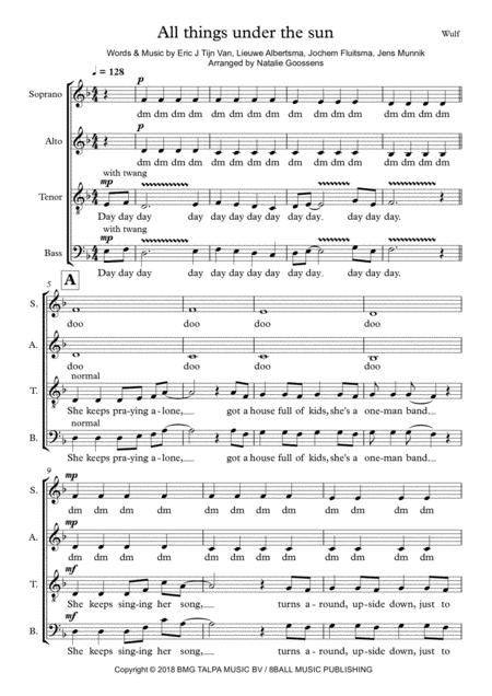 All Things Under The Sun Satb Choir A Cappella Sheet Music