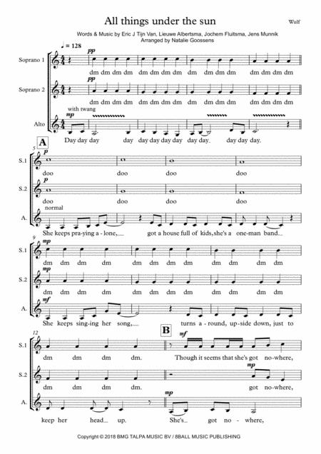 All Things Under The Sun Ssa Choir A Cappella Sheet Music