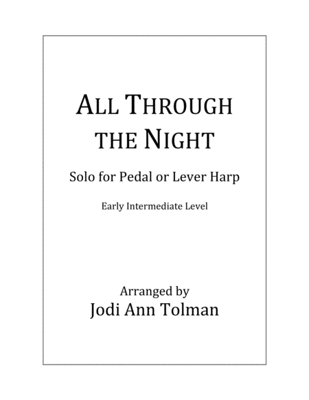 All Through The Night Harp Solo Sheet Music