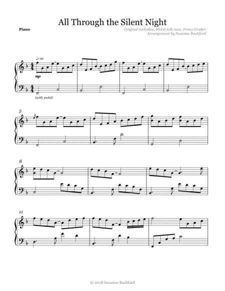 Free Sheet Music All Through The Silent Night
