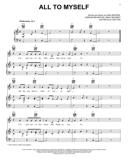 All To Myself Sheet Music