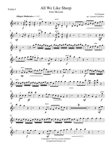 Free Sheet Music All We Like Sheep From Messiah