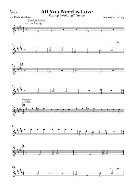 All You Need Is Love Pop Up Wedding Arrangement Sheet Music