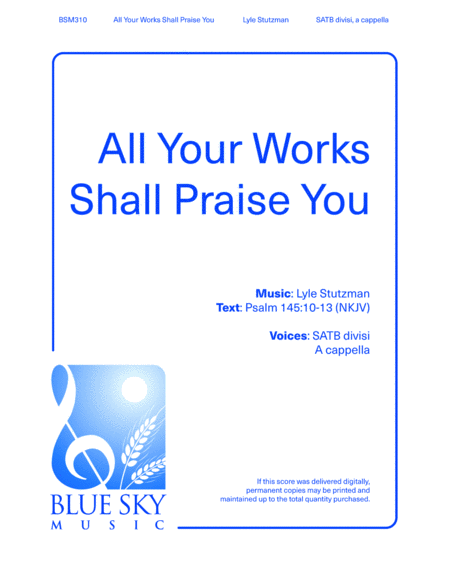 All Your Works Shall Praise You Sheet Music