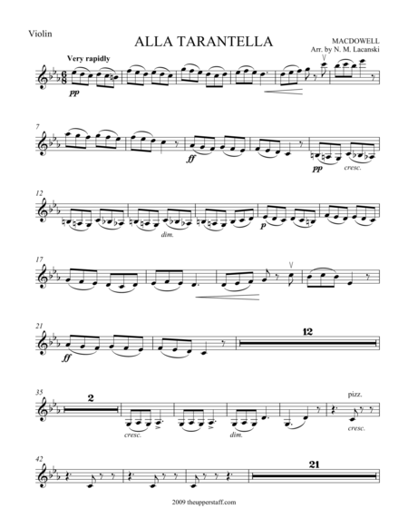 Free Sheet Music Alla Tarentella