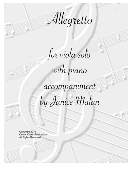 Allegretto For Viola Solo With Piano Accompaniment Sheet Music