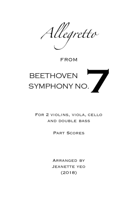 Allegretto From Beethoven Symphony No 7 For String Ensemble Parts Sheet Music