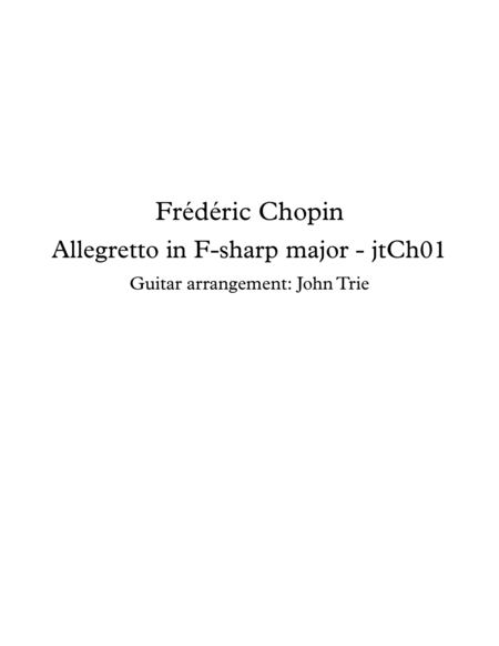 Allegretto In F Sharp Major Sheet Music