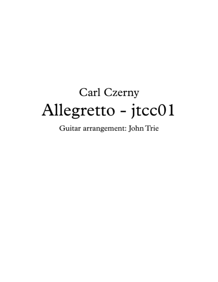 Allegretto Jtcc01 Sheet Music