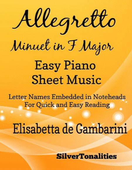 Allegretto Minuet In F Major Easy Piano Sheet Music Sheet Music