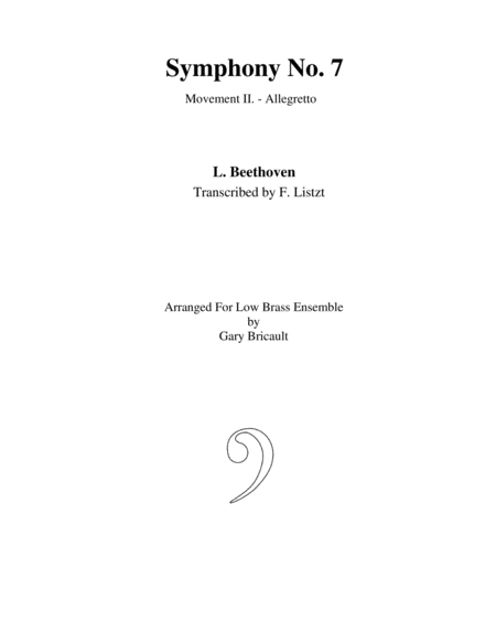 Allegretto Mvt Ii From Symphony No 7 Sheet Music