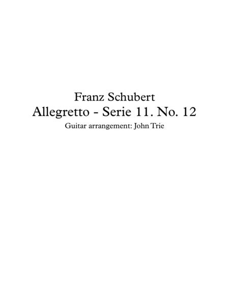 Allegretto Serie 11 No 12 Sheet Music