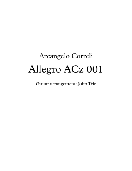 Free Sheet Music Allegro Acz001 Tab