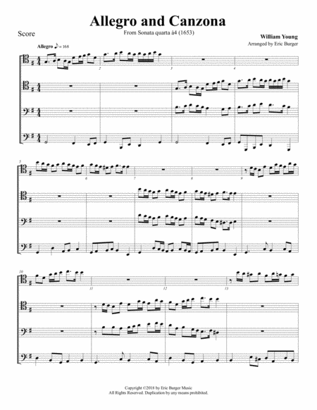 Allegro And Canzona For Trombone Or Low Brass Quartet Sheet Music