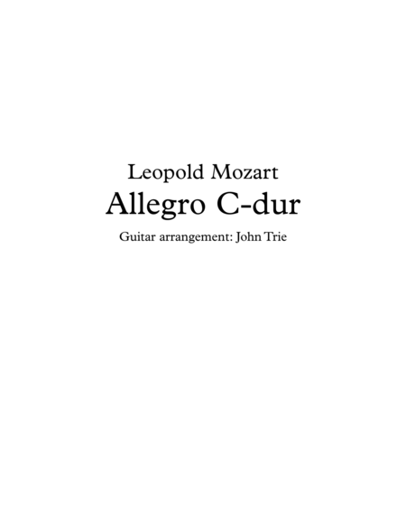 Allegro C Dur Tab Sheet Music