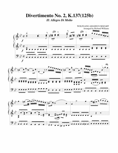 Free Sheet Music Allegro Di Molto From Divertimento No 2