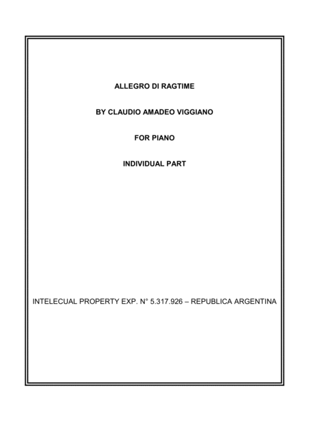 Allegro Di Ragtime Sheet Music