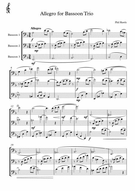 Allegro For Bassoon Trio Sheet Music