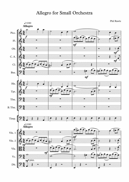 Allegro For Small Orchestra Sheet Music