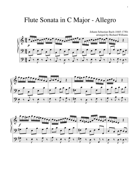 Allegro From Flute Sonata In C Sheet Music