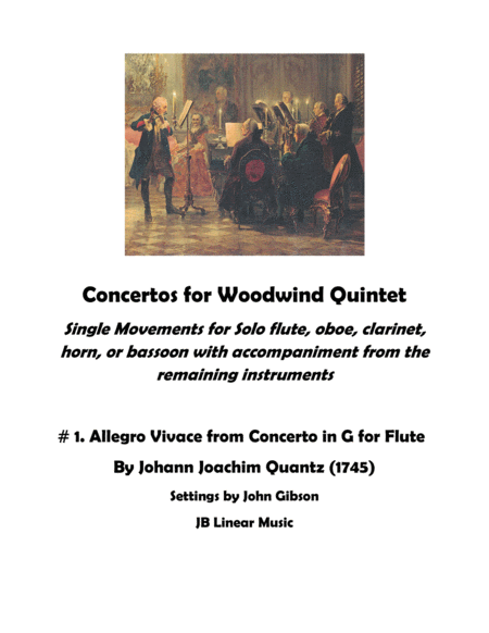 Allegro Vivace Concerto In G For Flute Set For Woodwind Quintet Sheet Music