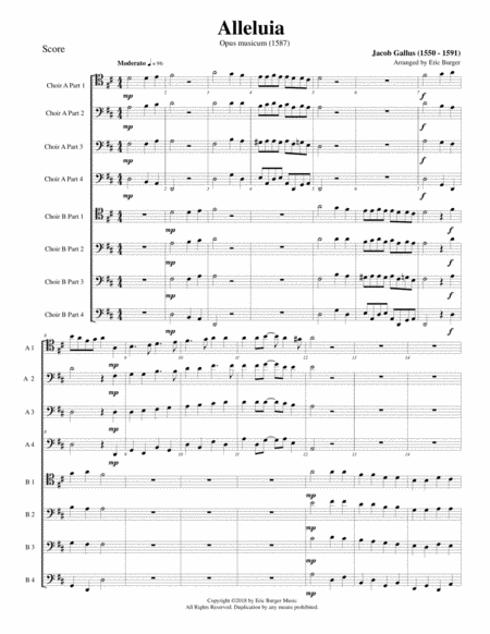 Alleluia For Trombone Or Low Brass Octet Sheet Music