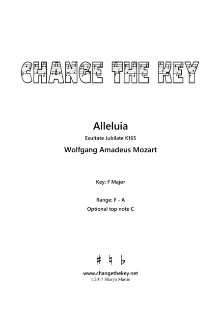 Alleluia From Exultate Jubilate F Major Sheet Music