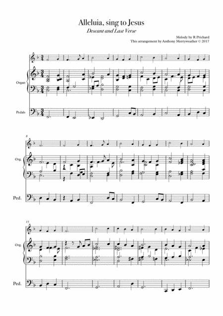 Free Sheet Music Alleluia Sing To Jesus Descant And Last Verse
