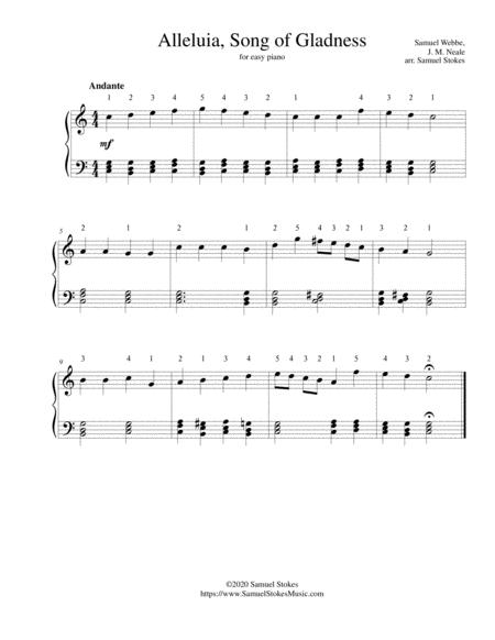 Alleluia Song Of Gladness For Easy Piano Sheet Music