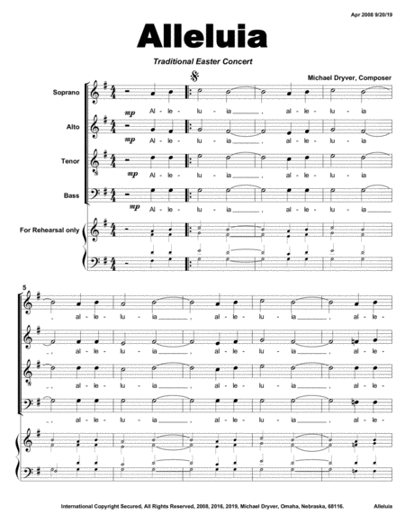 Alleluia Tradition Easter Concert Sheet Music