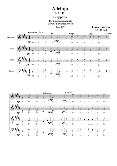 Free Sheet Music Alleluja Choir Satb A Cappella