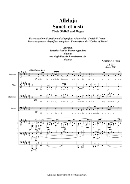 Free Sheet Music Alleluja Sancti Et Iusti Choir Sabrb And Organ
