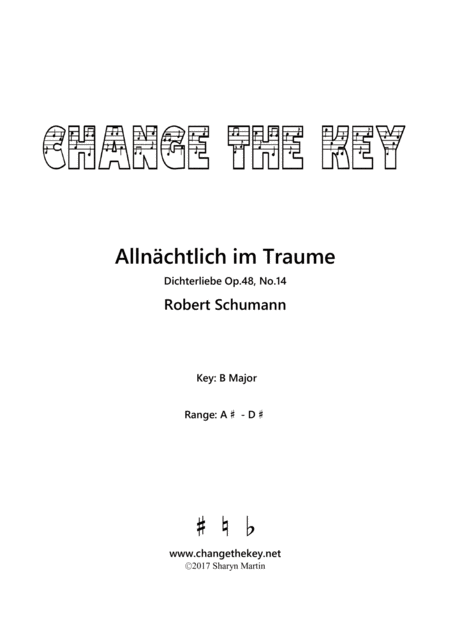 Allnachtlich Im Traume B Major Sheet Music