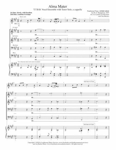 Alma Mater Tune Annie Lisle Sheet Music