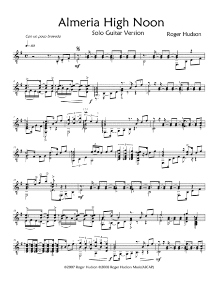 Free Sheet Music Almeria High Noon