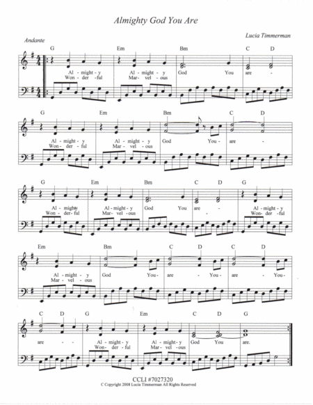 Almighty God You Are Sheet Music