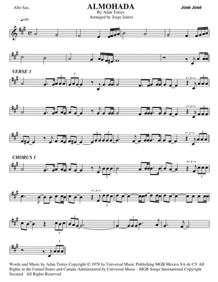 Almohada Alto Sax Sheet Music