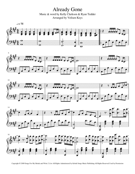 Already Gone Sheet Music