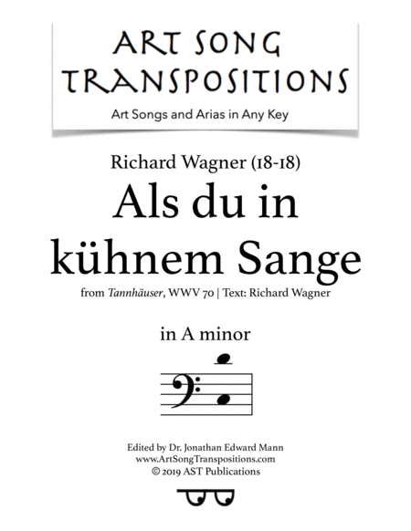 Als Du In Khnem Sange A Minor Sheet Music