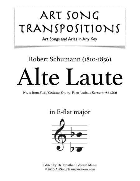 Free Sheet Music Alte Laute Op 35 No 12 Transposed To E Flat Major